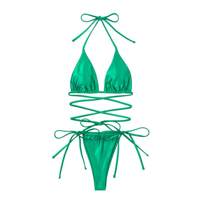 Sexy Micro Bikini 2025 Criss Cross Swimwear Bandage Woman Swimsuit Female Thong Bikinis Set 2 Piece Women Bathing Suit Beachwear