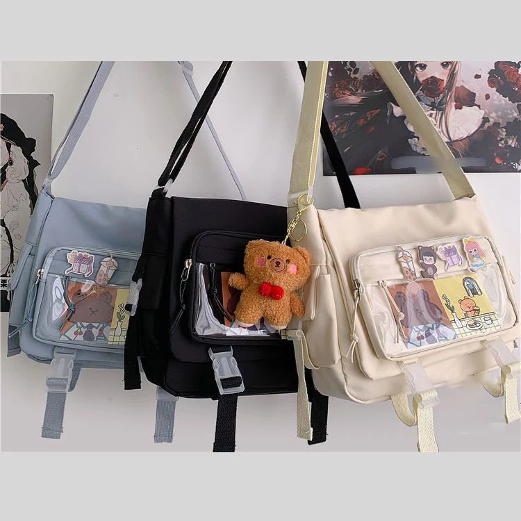 Japanese Style Kawaii Itabag for Dolls Large Handbags New Nylon School Bags for Teenage Girls Tote Shoulder Bag JK Crossbody Bag