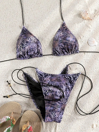 ZRTAK Sexy Swimsuit Bikinis Women Swimwear High Cut Bathing Suit Push Up Biquinis Bandage Beachwear Solid Bikini Sets
