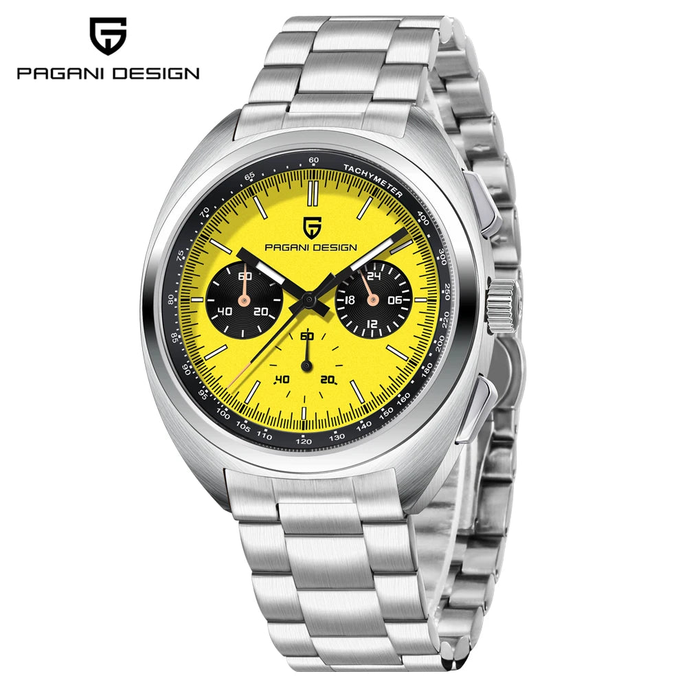 2026 New PAGANI DESIGN Mens Panda Watches Luxury Quartz Watch For Men Chronograph Wristwatches AR Sapphire Leather Luminous Gift