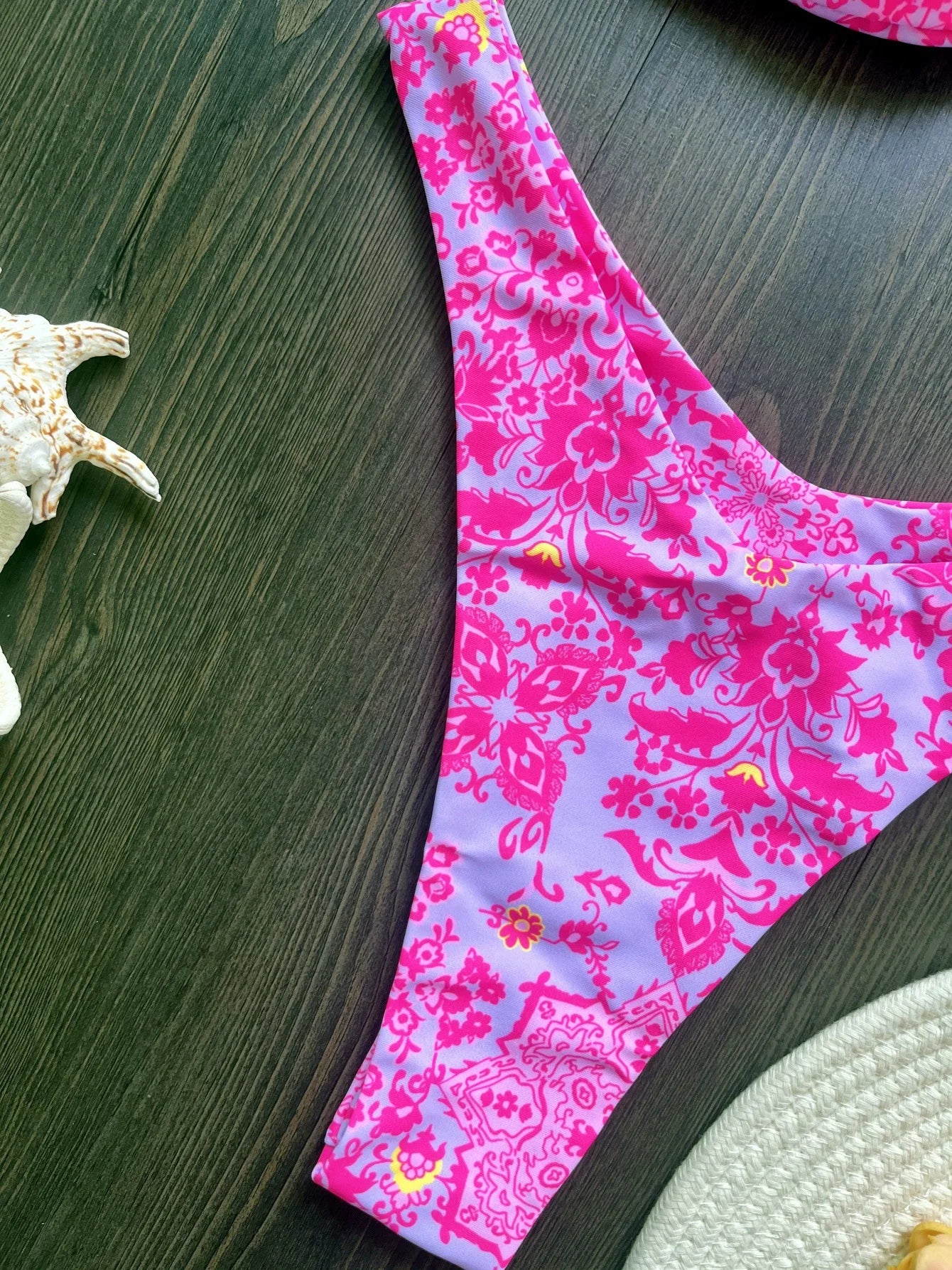 Sexy Colorful Floral Printed Bandeau Bikini Female Swimsuit Women Swimwear Two-pieces Bikini set Bather Bathing Suit Swim Lady