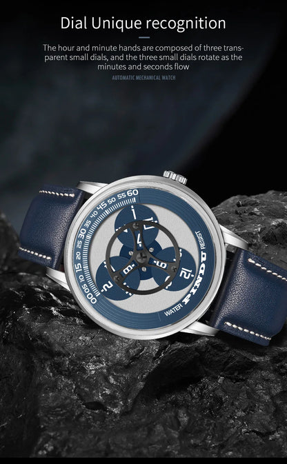 PINDU Watches Miyota 8215 Movement Mechanical Watch Men's Watch Luxury Rotating Dial Luminous Stainless Steel Case Clock Reloj