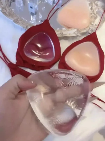 2pcs New Chest Sticky Bra for Bikini Thicken Sponge Bra Pads Breast Push Up Silicone Removeable Inserts Swimsuit Invisible Bra