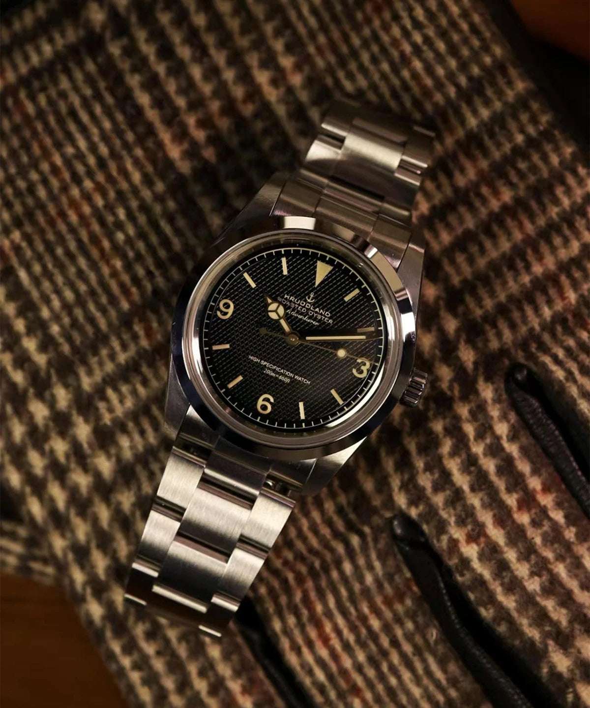 Hruodland 2025 36mm New Classic Automatic Men Dress Watches NH38 Mechanical Stainless Steel Bracelet Black Sport Wristwatch Male