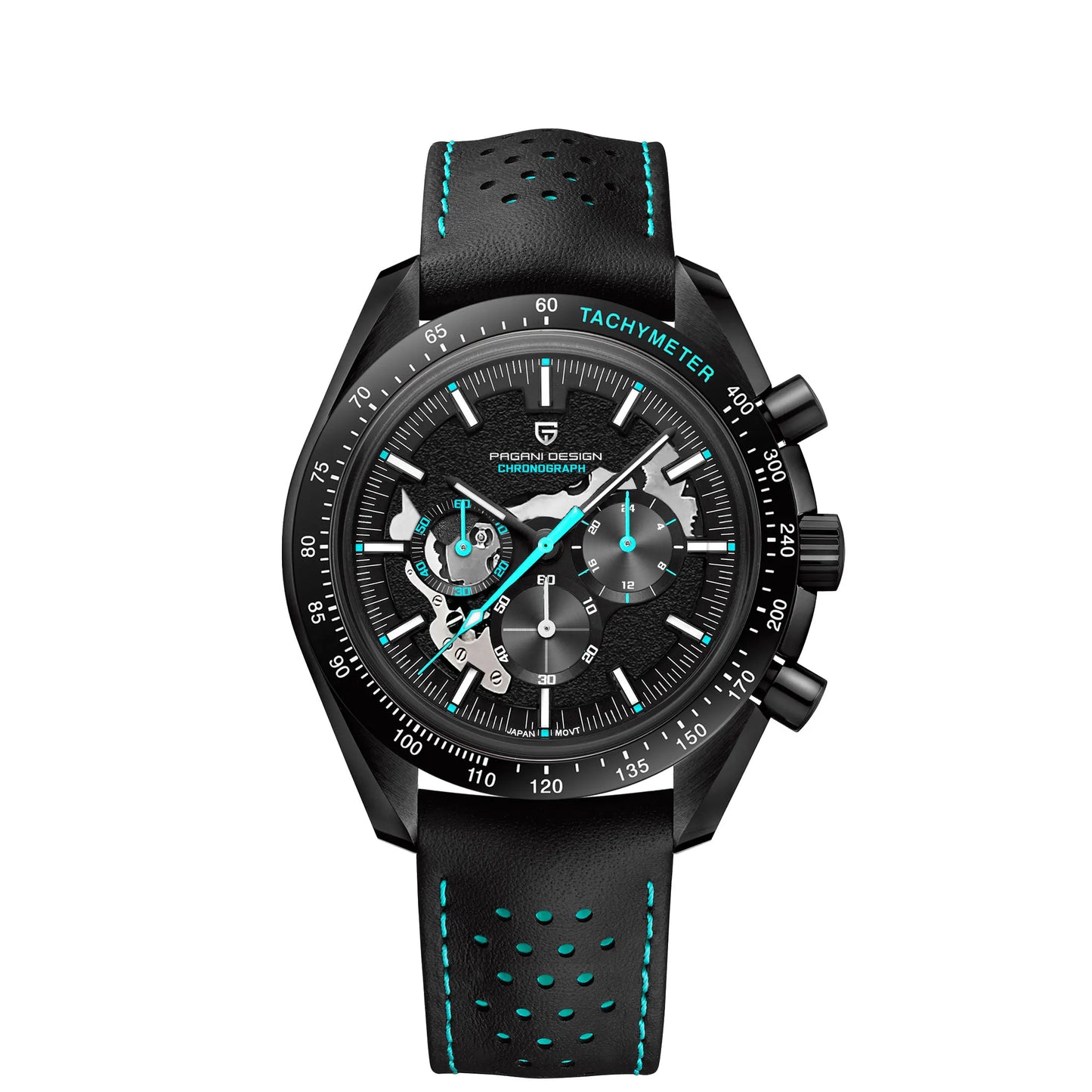 PAGANI DESIGN 2024 New Moon back Men's Watches Luxury VK63 Quartz Watch Men Sports Chronograp AR Sapphire glass Wrist watch Men