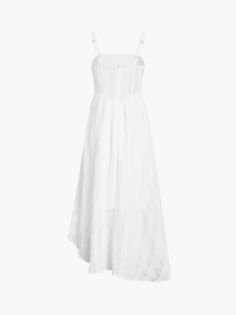 Ashgaily White Dress Women Halter Cotton Long Dress Lace Elegant Party Outfits Ladies Sexy Club Clothes