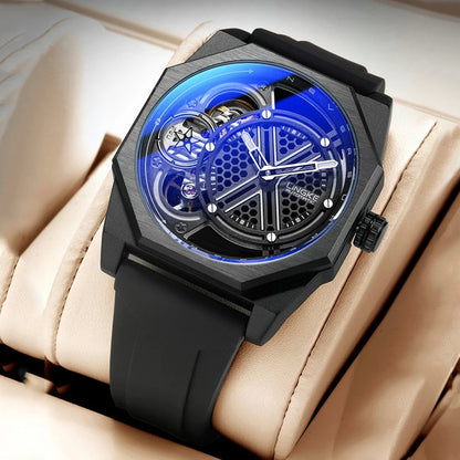 Pentagram Rotation Designer Luxury Luminous Automatic Movement Mechanical Clock High Quality Waterproof Silicone Men's Watches