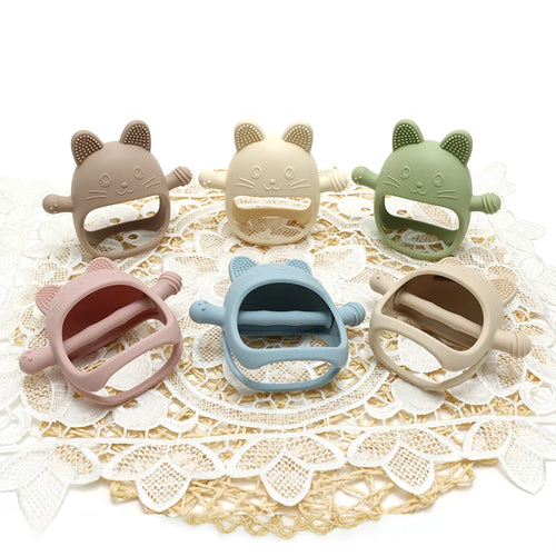 Food Grade Baby Silicone Gloves Teether Soys Pacifiers Kids Teething Toys Newborn Dental Care Gums Molar Stick Baby Items