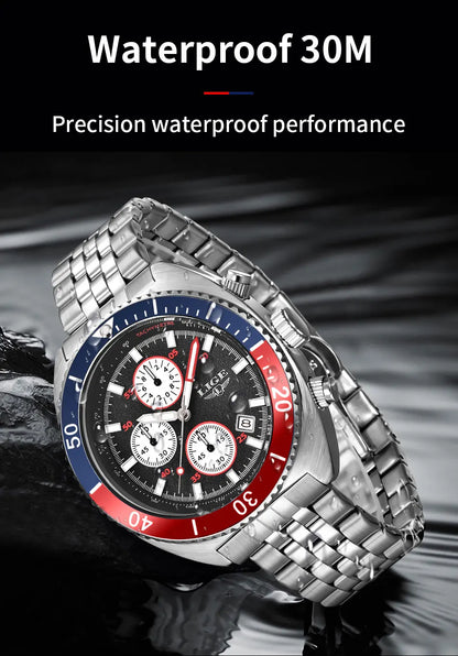 LIGE New Business Luxury Watches Men Top Quality Fashion Quartz Wristwatches Male 30M Waterproof Casual Mens Watch Gifts Reloj
