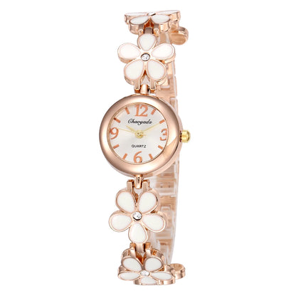 Top Brand Luxury Women's Watches Fashion Flower Bracelet Rose Gold Ladies Quartz Wristwatch Elegant Female Clock montre femme