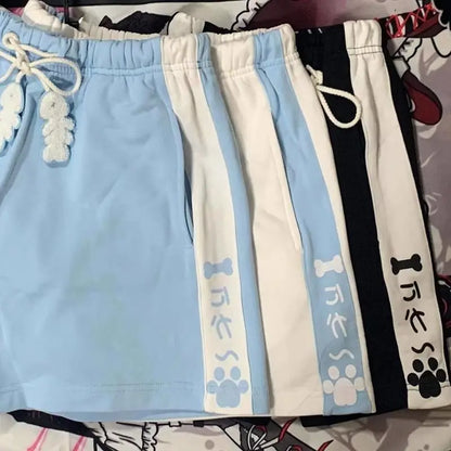 Japanese Sweet All Match Commuter Shorts Harajuku Y2k Aesthetic Constrast Color Cute Print Casual Pant Summer Punk Girl Shorts