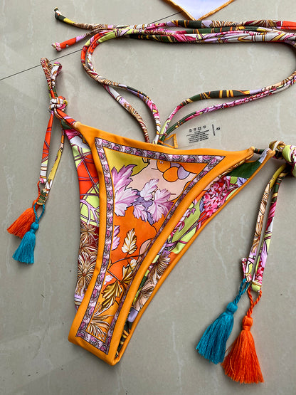Printed Crop Top Bikini 2025 Women Bikinis Brazilian Swimwear Female Swimsuit Two-pieces Bikini Set High Cut Bathing Suit Swim