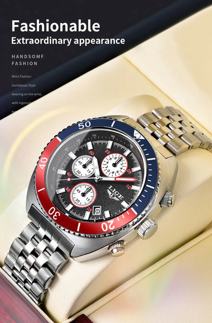 LIGE New Business Luxury Watches Men Top Quality Fashion Quartz Wristwatches Male 30M Waterproof Casual Mens Watch Gifts Reloj
