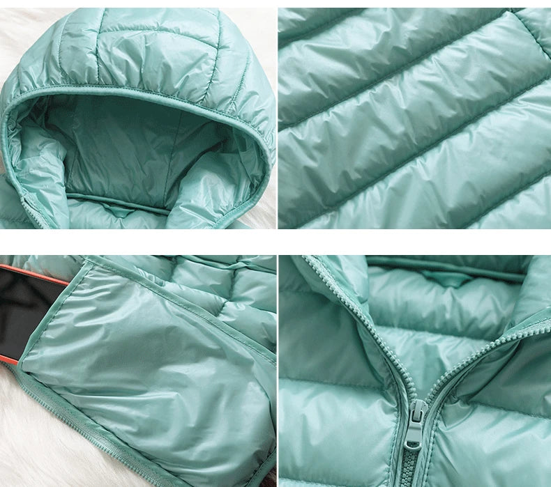 15 Colors Women Puffer Jackets Plus Size 5xl 6xl 7xl 2025 New Spring Autumn Hooded Female Ultra Lightweight Packable Down Coats