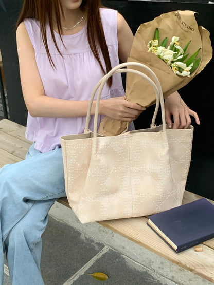 Women's handbag tote bag，2026New Fashionable Quilted Single-Shoulder Tote Bag，Women's large-capacity mother-and-daughter bag, hi