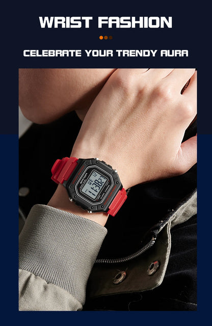 SANDA 2156 Fashion Mens Watch Military Water Resistant Sport Watches Army Big Dial Led Digital Wristwatches Stopwatches For Male