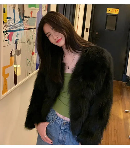 Faux Fur Coat Womens Clothing 2026 New Fashion Casual Imitation Fox Fur Coat Female  Short Loose Comfortable Winter Jacket
