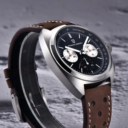 2026 New PAGANI DESIGN Mens Panda Watches Luxury Quartz Watch For Men Chronograph Wristwatches AR Sapphire Leather Luminous Gift