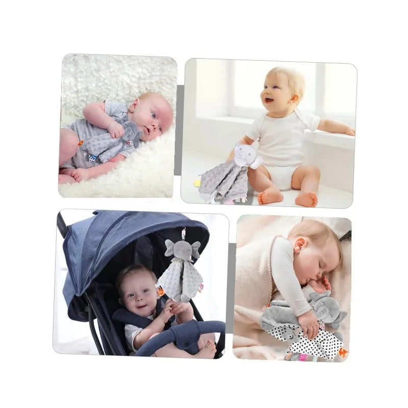 Elephant Baby Comforter Blanket Soft Appease Towel Baby Rattle Animals Toys Soothe Reassure Sleeping Towel Lathe HangingToddler