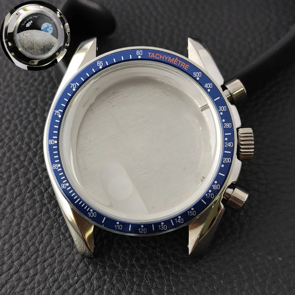 39.7mm MoonSwatch Chronograph Watches Stainless Steel Case Fit VK63 Movement Accessories Sapphire Glass Watch 20mm Strap Moon