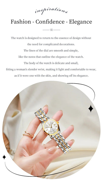 OLEVS 3666 Woman Watches Original Quartz Watch Waterproof Luminous Watches For Woman Gift Chronograph Date Reloj Mujer