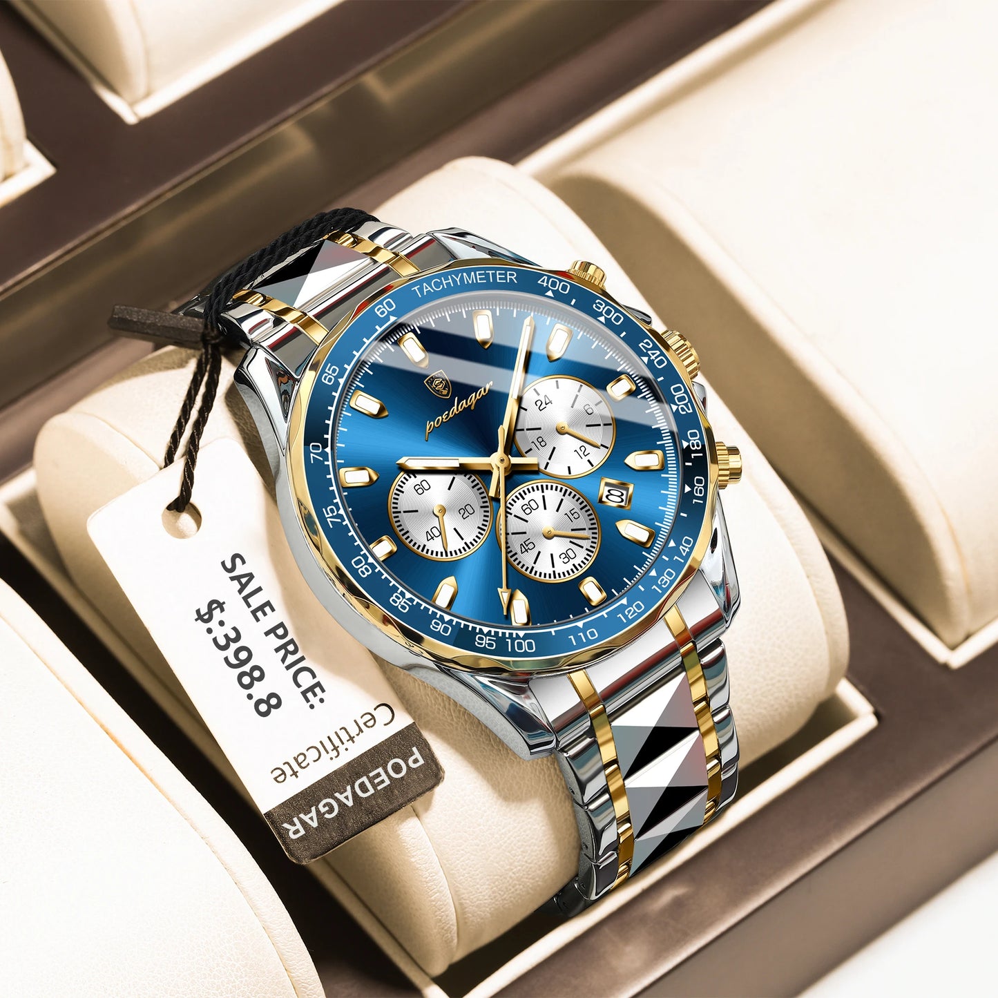 POEDAGAR Top Luxury Men Watch Chronograph Waterproof Luminous Date Man Watch Stainless Steel Sports Fashion Quartz Men's Watches