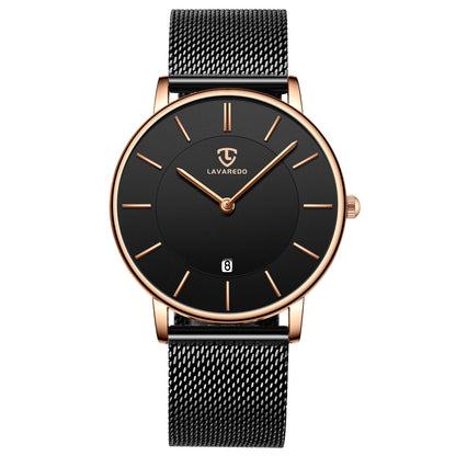 Mens Watches, Minimalist Fashion Simple Wrist Watch for Men Analog Date with Leather Strap
