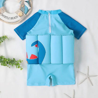 Children's Buoyancy Swimsuit One-piece Swimsuit for Kids Floating Rash Guards Cartoon Print Girls Boys Swimwear Swimming Clothes