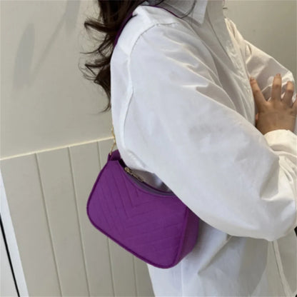 Women's Mini Felt Shoulder Bag - Ergonomic Underarm Saddlebag Purse Shoulder Pouch Simple Light Weigh Underarm Bag