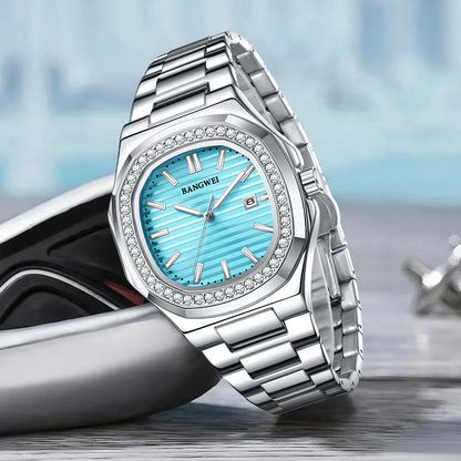 LIGE New Fashion Date Couple Watches 30M Waterproof Luminous Valentine's Day Gift Stainless Steel Watch Men Women Quartz Watch