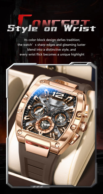 POEDAGAR Fashion Military Men's Watches Luminous Waterproof Date Sports Male Clock Chronograph Silicone Quartz Luxury Wristwatch