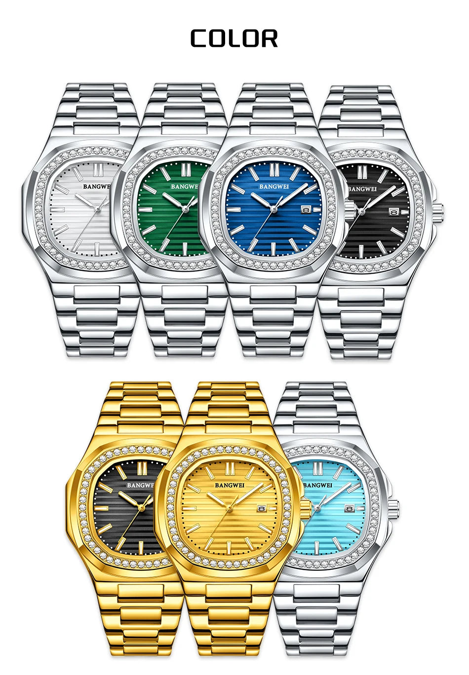 LIGE New Fashion Date Couple Watches 30M Waterproof Luminous Valentine's Day Gift Stainless Steel Watch Men Women Quartz Watch