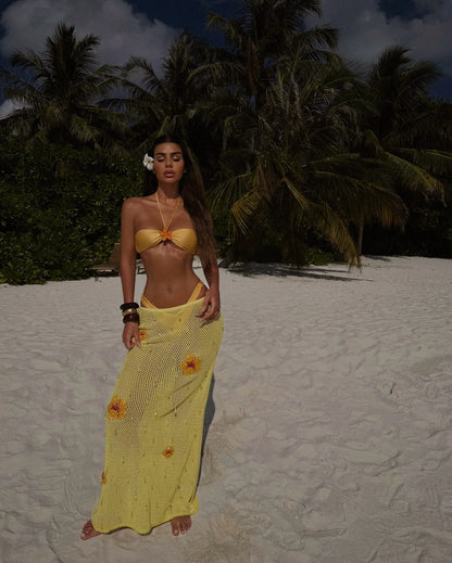 Sexy Swimsuit Bikini with Skirt Women Swimwear High Leg Swimwear Bathing Suit Beachwear Bandeau Biquini