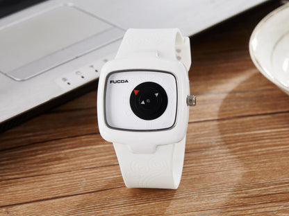 Unique Turntable Square Men Watch Quartz Wristwatch Creative MAN Watches erkek kol saati Relogio Masculino Black&White