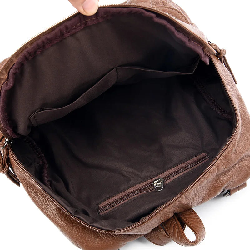 Women High quality leather Backpacks Vintage Female Shoulder Bag Sac a Dos Travel Ladies Bagpack Mochilas School Bags For Girls