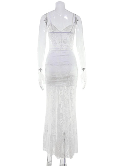 CNYISHE Lace Sheer Camisoles Solid Split V Neck Sheath Women Dresses Fashion Holiday Beach Sexy Club Female Bodycon Vestidos