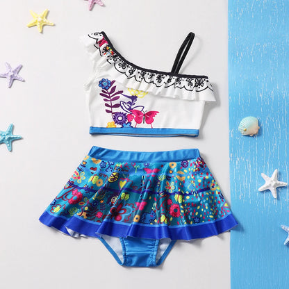 Princess Swimsuit Mermaid Mirabel Isabella Swimsuit Set Girl Summer Beachwear Pool Party Kids Anna Elsa Rapunzel Swimwear Suit