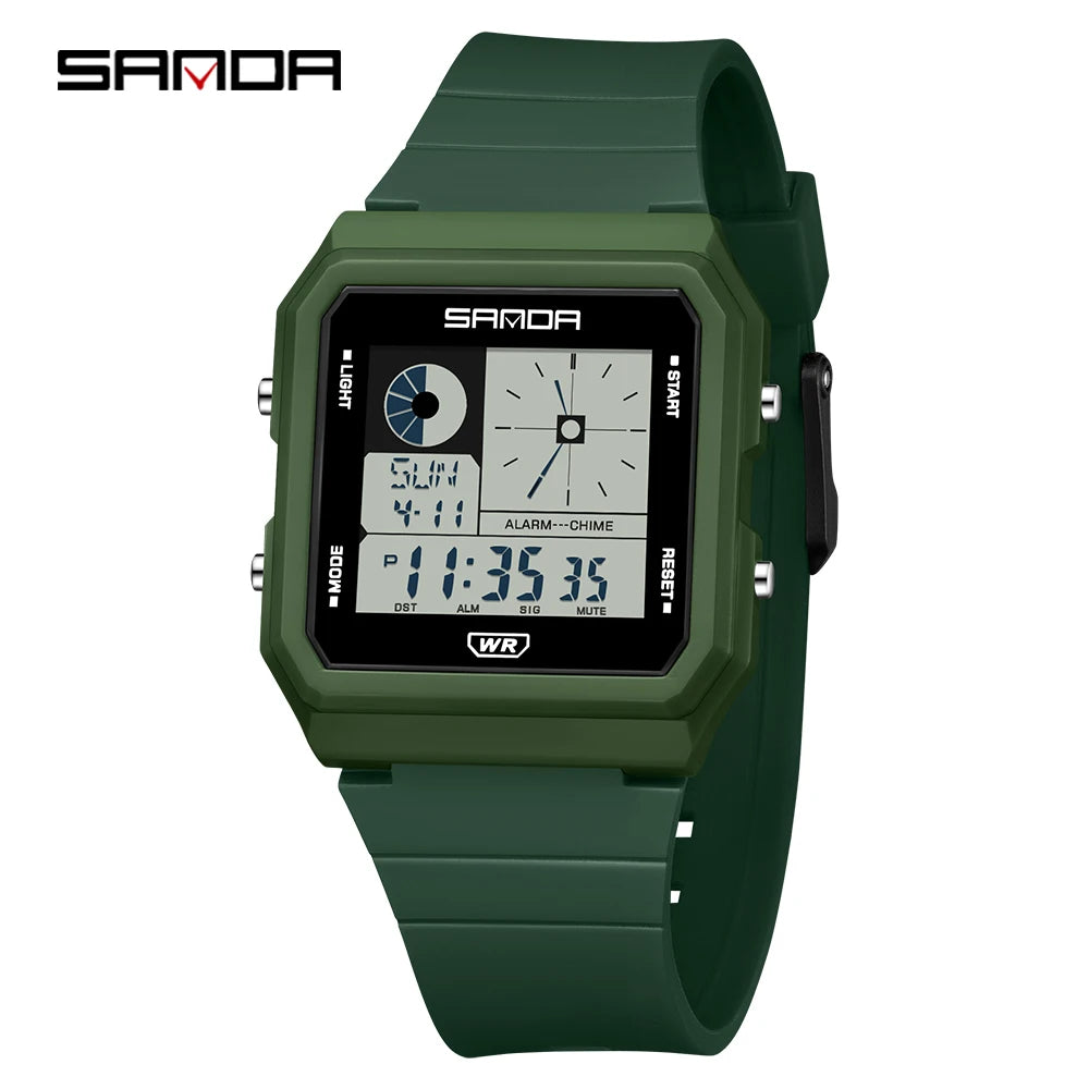 SANDA 2216 Fashion Electronic Watch Multifunction Alarm Calendar Waterproof Sports Student Digital Watches