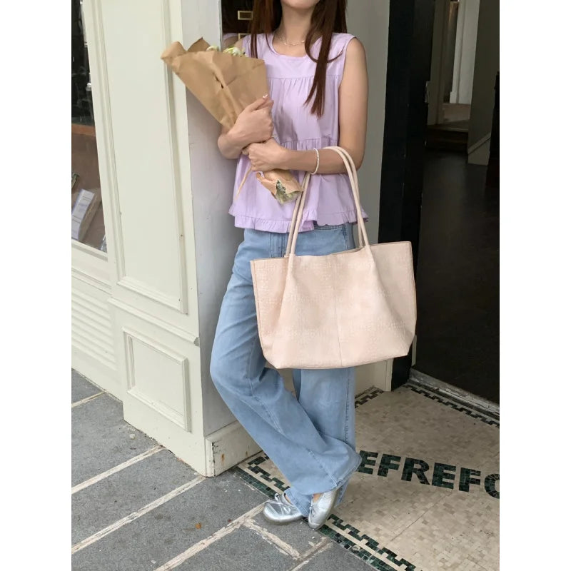 Women's handbag tote bag，2026New Fashionable Quilted Single-Shoulder Tote Bag，Women's large-capacity mother-and-daughter bag, hi