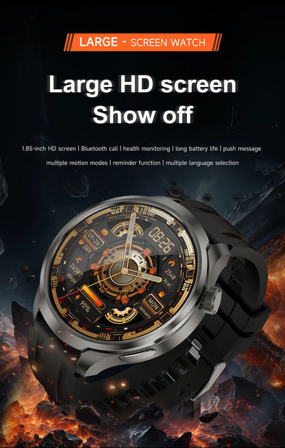 New 1.85"AMOLED NFC GPS Smart Watches For man IP68 Waterproof Blood Pressure Body Temperature Sport Fitness tracker Smart Watch