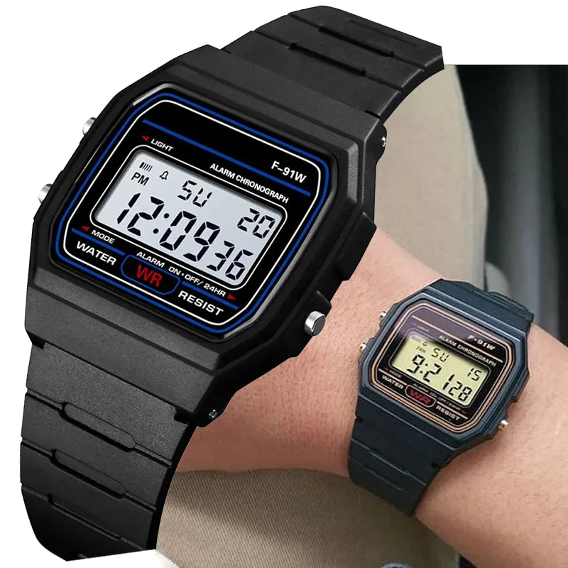 F-91W LED Electronic Watches for Women Men Waterproof Children's Led Sports Watch