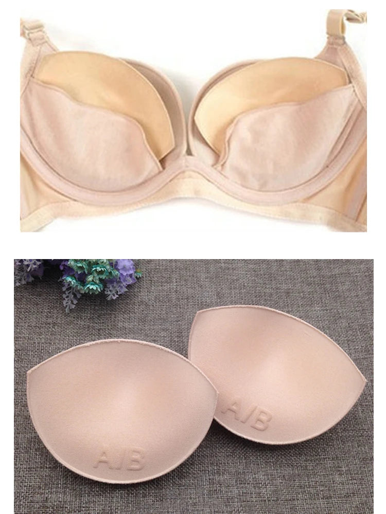 1/2/3Pair Sexy Thick Sponge Bra Pads Breast Insert Push Up Bra Enhancer Swimsuit Bikini Padded Removeable Chest Accessories