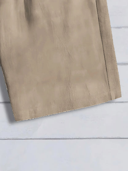 Summer thin linen shorts for men, loose and casual, five-inch pants, cotton and linen, breathable, suitable for beach and sports