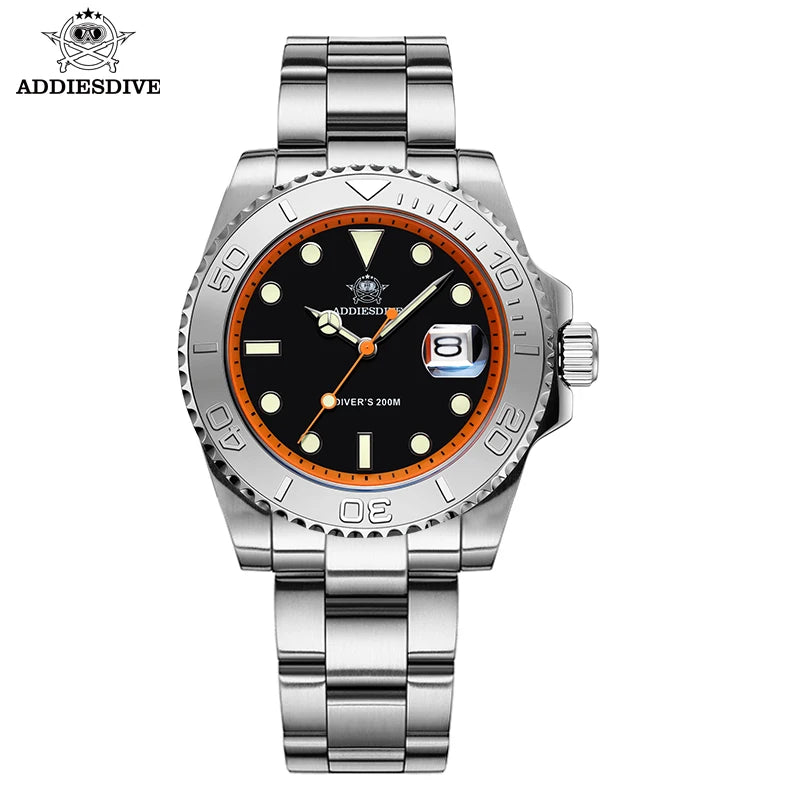 ADDIESDIVE Men's Watch BGW9 Super Luminous 316L Stainless Steel 20Bar Diving Quartz Steel Watches
