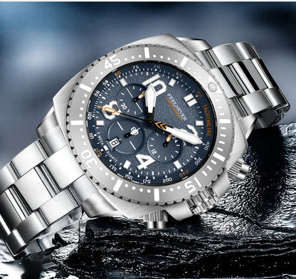 FEELNEVER New Diver Quartz Watch for Men 316L Stainless Steel Sapphire Big Dial Watch Men Outdoor 1000M Waterproof Men's Watches