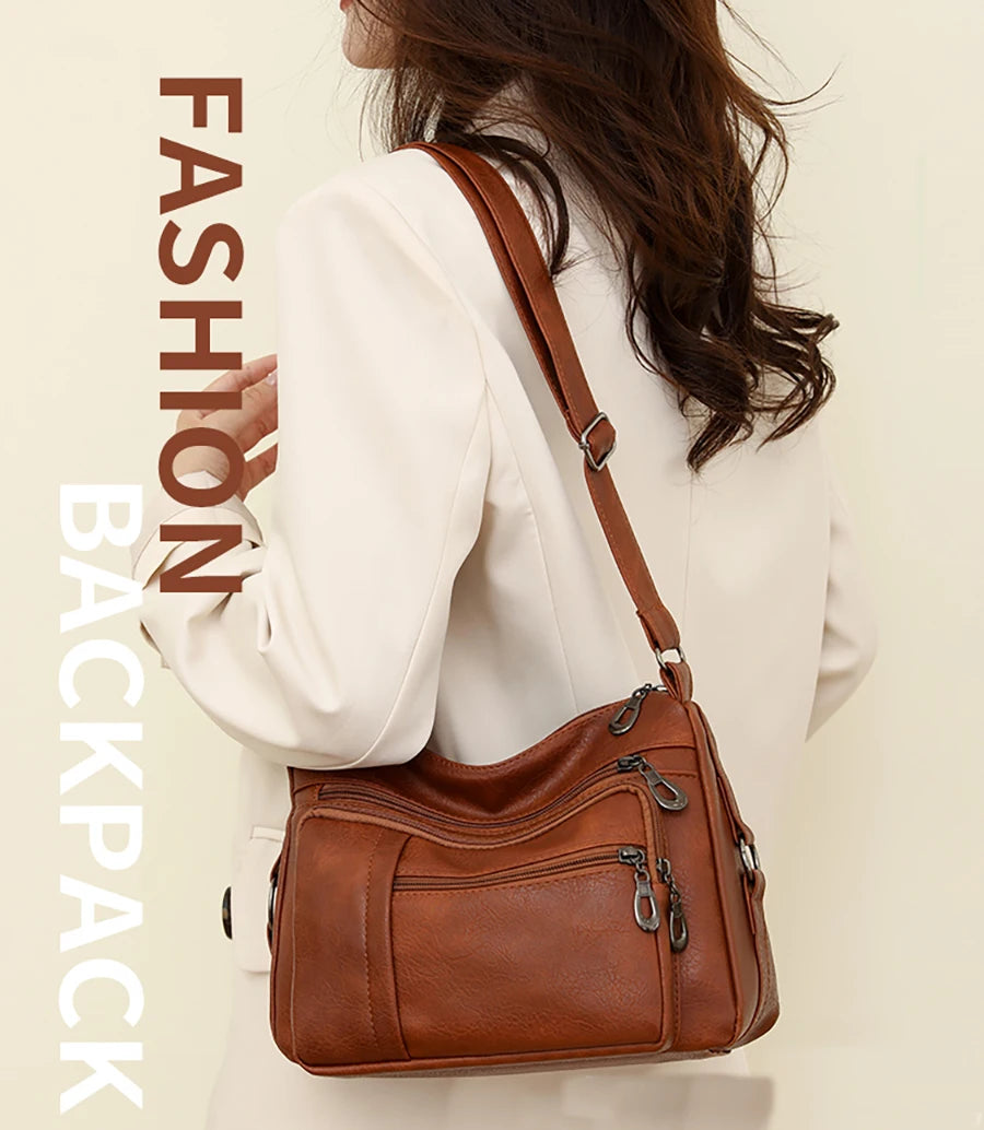 High Capacity Women Tote Bag High Quality Leather Ladies Handbags Leisure Shoulder Bag Small Crossbody Bags For Women 2024 New