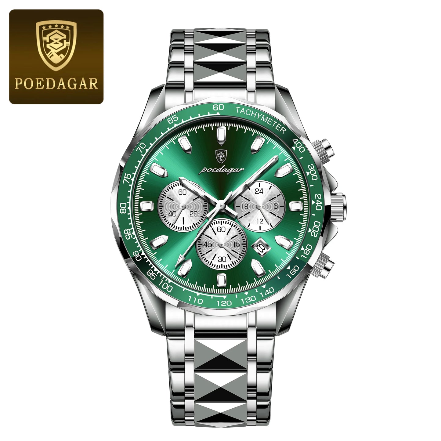 POEDAGAR Top Luxury Men Watch Chronograph Waterproof Luminous Date Man Watch Stainless Steel Sports Fashion Quartz Men's Watches