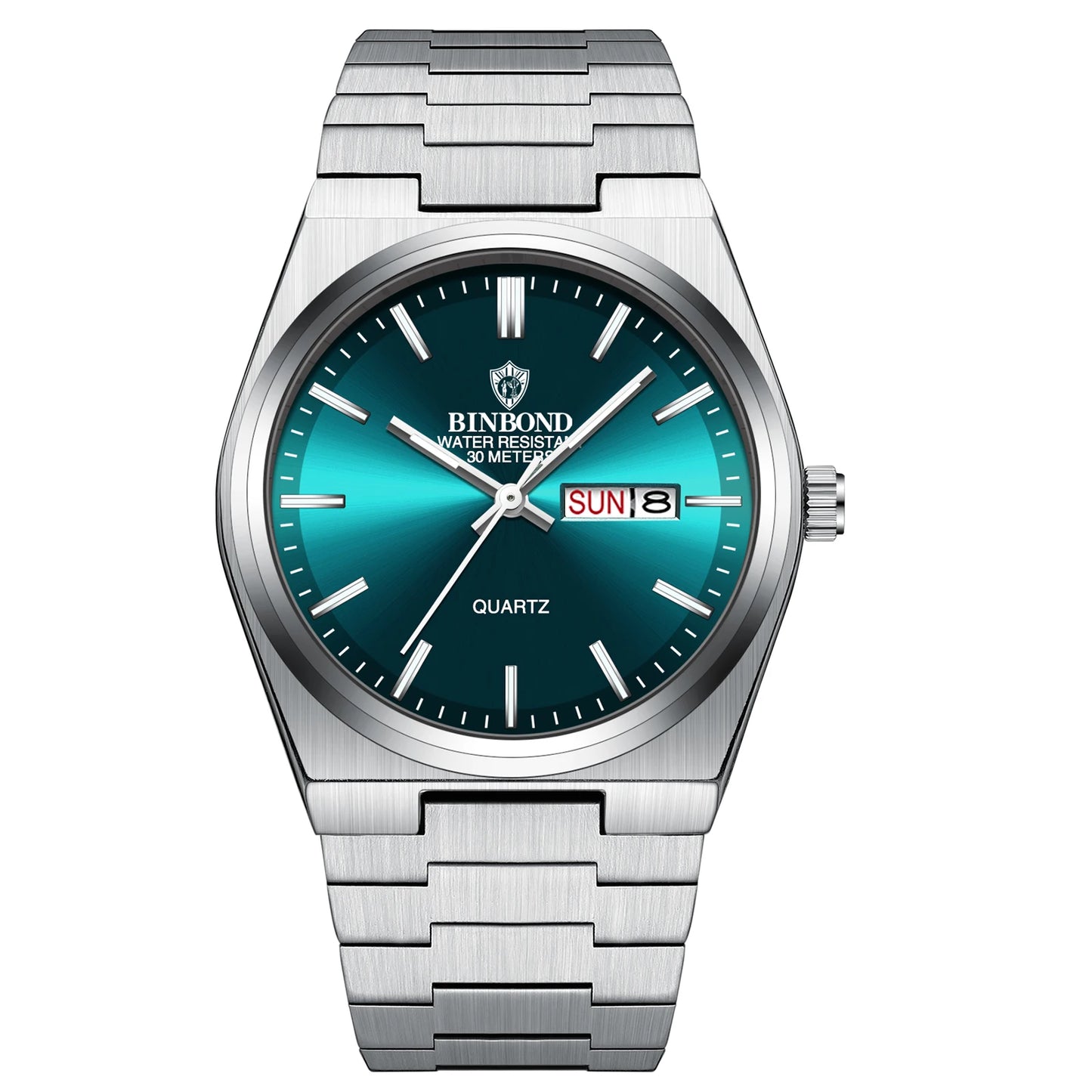 BINBOND Fashion B102 Men Business Watch Leisure Quartz Stainless Steel Buckle Watches Waterproof Luminous Calendar Men's Watches