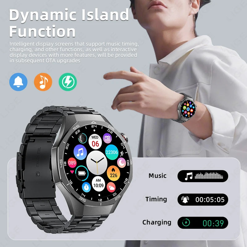 LIGE New ECG Men's Smart Watch HD Screen Heart Rate Health Smart Watches Bluetooth Call Smartwatch For Men Women Holiday Gifts
