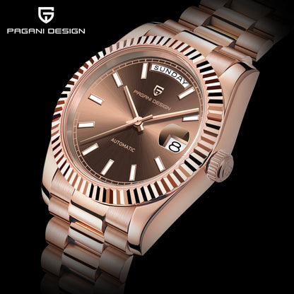PAGANI DESIGN Watches Pure White Dial Mechanical Watch For Men 2025 New Luxury Sapphire Crystal Automatic Stainless Steel Clock